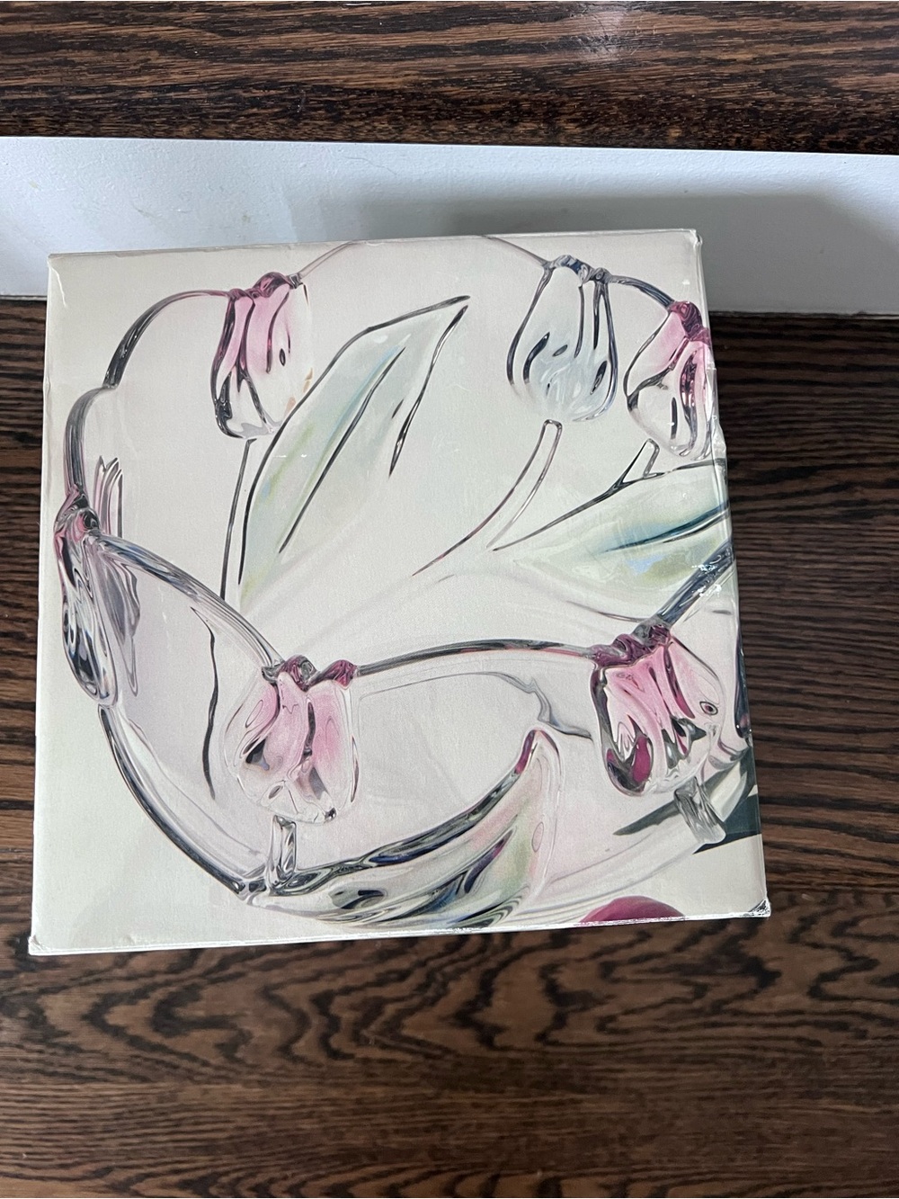Just Tulips Crystal Glass Serving Bowl In Box